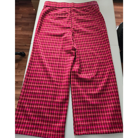 SAACMIZRAHI LIVE Women's Pink, Red Geometrical Pattern Capri Pants 12 - Picture 3 of 6